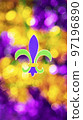 Mardi Gras concept background with selective focus and Fleur de lys 97196890