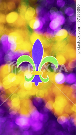 Mardi Gras concept background with selective focus and Fleur de lys Mardi Gras concept background with selective focus and Fleur de lys 97196890