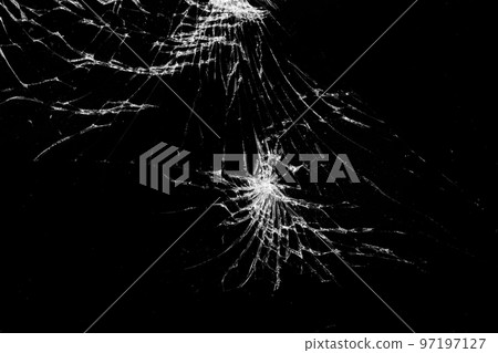 Broken glass against a dark background. Black broken Touch Screen Phone, texture Broken glass against a dark background. Black broken Touch Screen Phone, texture 97197127