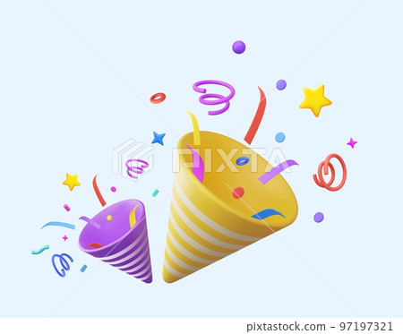 3D two Party popper 97197321
