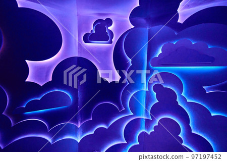 Texture wall of cloud patterns and LED lights Texture wall of cloud patterns and LED lights 97197452