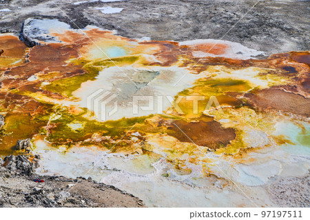 Vibrant and colorful springs at Yellowstone Vibrant and colorful springs at Yellowstone 97197511