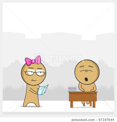 Teacher and student at school Teacher and student at school 97197644