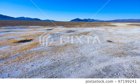 Death Valley aerial of white sand desert landscape 97199241