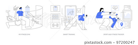 Smart personal training technologies abstract concept vector illustrations. Smart personal training technologies abstract concept vector illustrations. 97200247