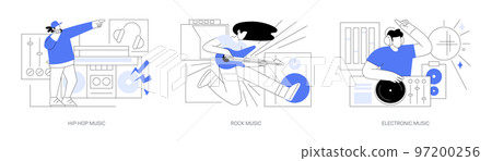 Music preference abstract concept vector illustrations. 97200256