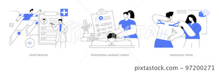 Sport healthcare abstract concept vector illustrations. 97200271