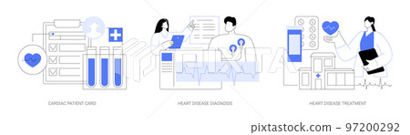 Heart attack abstract concept vector illustrations. Heart attack abstract concept vector illustrations. 97200292