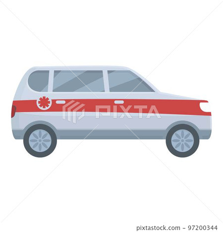 Car medical icon cartoon vector. Emergency vehicle. Automobile alarm Car medical icon cartoon vector. Emergency vehicle. Automobile alarm 97200344