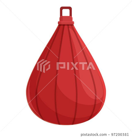 Red punch bag icon cartoon vector. Boxing sport. Victory ring Red punch bag icon cartoon vector. Boxing sport. Victory ring 97200381