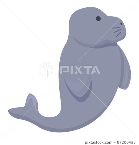 Happy dugong icon cartoon vector. Sea manatee. Wild mammal 97200485