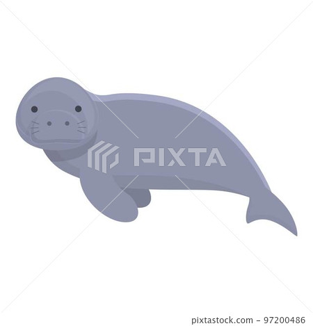 Nature dugong icon cartoon vector. Sea manatee. Wildlife marine 97200486