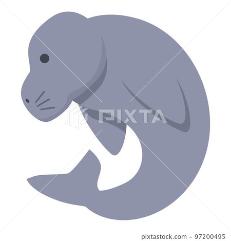 Sea dugong icon cartoon vector. Ocean baby. Nature zoo 97200495