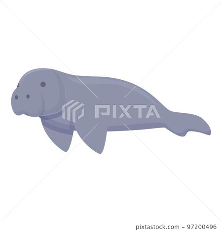 Ocean dugong icon cartoon vector. Sea manatee. Zoo animal 97200496