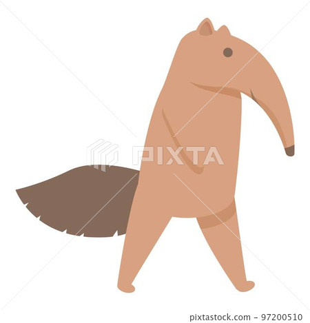 Walking anteater icon cartoon vector. Forest animal. Zoo mammal Walking anteater icon cartoon vector. Forest animal. Zoo mammal 97200510