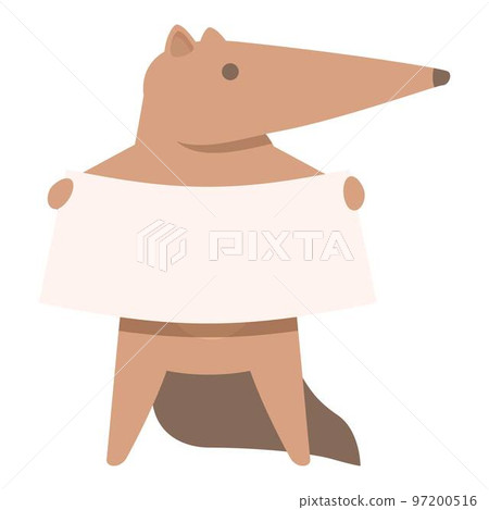 Anteater take banner icon cartoon vector. Animal eater. Wild style Anteater take banner icon cartoon vector. Animal eater. Wild style 97200516