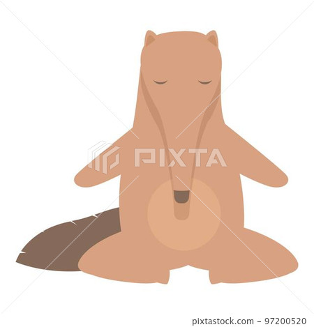 Anteater meditate icon cartoon vector. Giant animal. Cute mammal Anteater meditate icon cartoon vector. Giant animal. Cute mammal 97200520