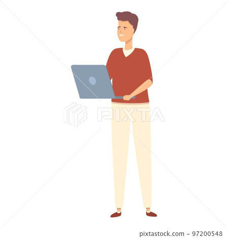 Smart remote work icon cartoon vector. Online education. Social freelance 97200548