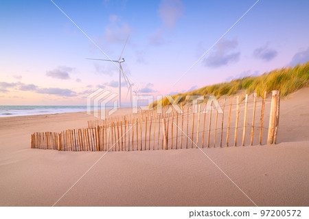 Renewable energy sources. Wind turbines on the shore. Netherlands. Renewable energy sources. Wind turbines on the shore. Netherlands. 97200572