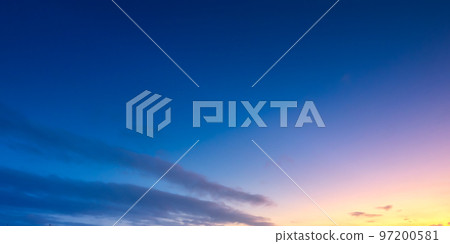 Color gradient on the sky. Sky with clouds during sunset. Clouds and blue sky. 97200581