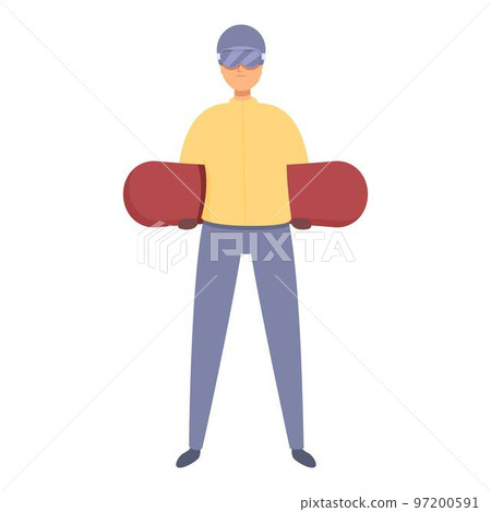 Full snowboarding equipment icon cartoon vector. Sport school. Kid active 97200591