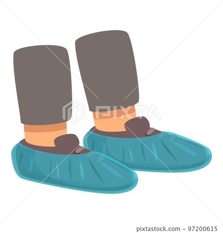 Plastic shoe cover icon cartoon vector. Medical protection. Protect wear 97200615