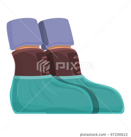 Boot protect icon cartoon vector. Shoe cover. Wear clean Boot protect icon cartoon vector. Shoe cover. Wear clean 97200622