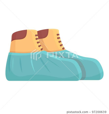 Clean shoe cover icon cartoon vector. Medical protection. Wear protective 97200639