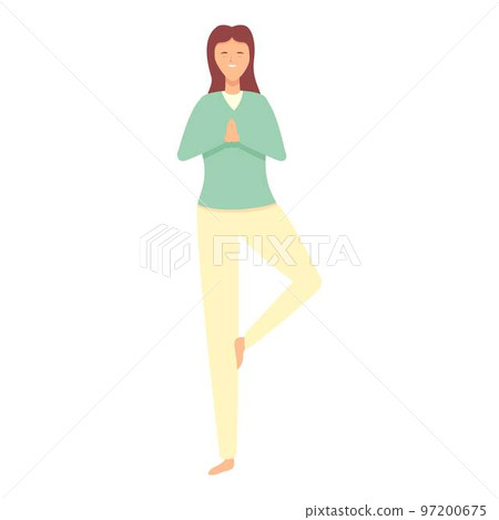 Girl meditation icon cartoon vector. Skills therapy. Mental help Girl meditation icon cartoon vector. Skills therapy. Mental help 97200675