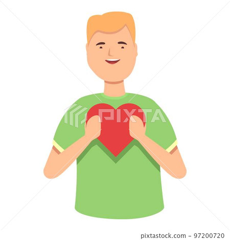 Love down child icon cartoon vector. Syndrome down day. Medicine support 97200720