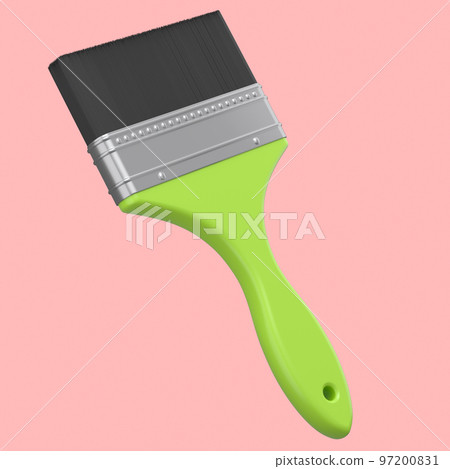 Paint bristle brush for repair work and construction on pink background. Paint bristle brush for repair work and construction on pink background. 97200831