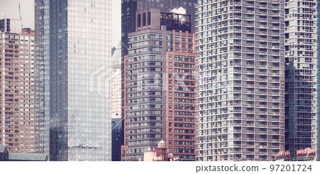 Retro color toned picture of New York City modern architecture, USA. 97201724