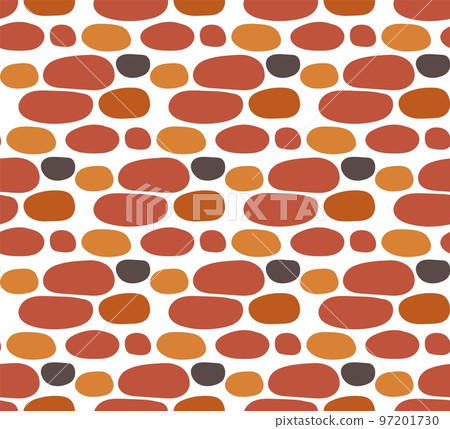 Cartoon bricks, old house masonry, seamless vector pattern 97201730