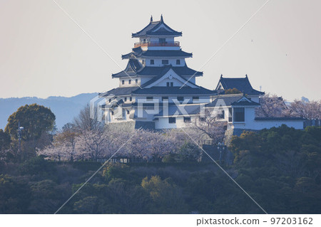 綠樹環繞的唐津城「佐賀縣」 綠樹環繞的唐津城「佐賀縣」 97203162