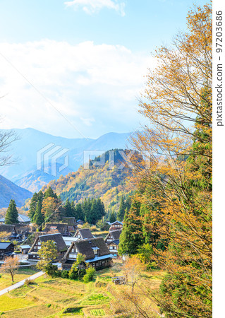 富山縣南都市相倉合掌造村秋天的五箇山 97203686