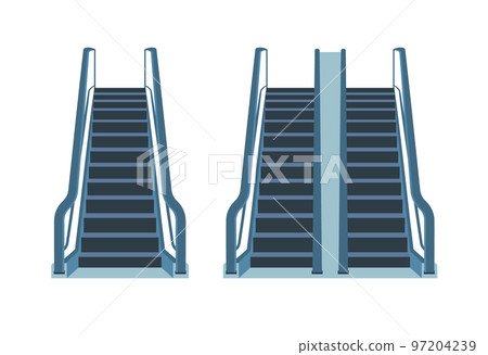 Vector electric airport ladder escalator. Elevator vector lift escalator icon 97204239