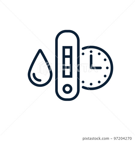 Covid pcr test vector line icon. Corona virus covid19 tube test medical laboratory 97204270