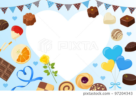 Fashionable white day background frame 97204343