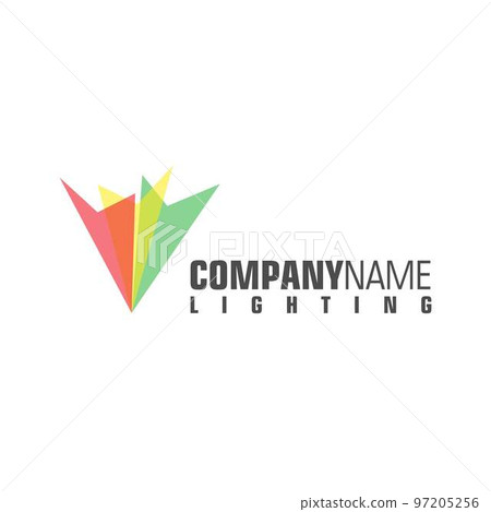 Artistic triangle design depicting a beam of light Image graphic icon logo design abstract concept vector stock. Can be used as a symbol associated with lighting. 97205256