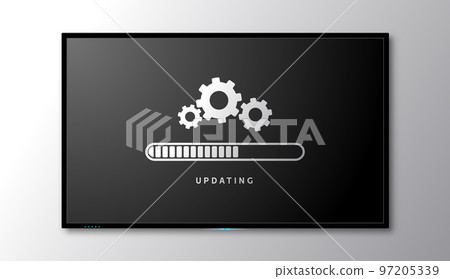 Software update laptop tv computer upgrade. Load software update system concept hardware. 97205339