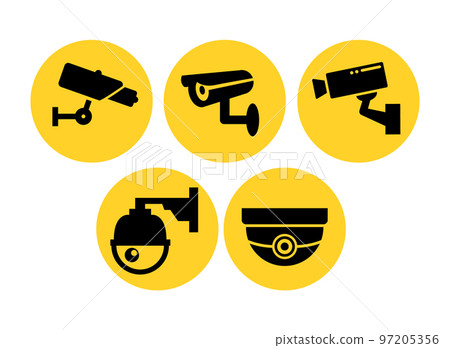 CCTV camera icon vector security video sign. cctv symbol silhouette safety system icon logo 97205356