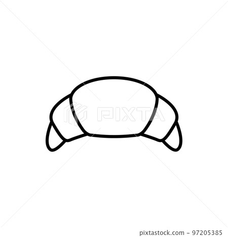Croissant vector line icon. Pastry french croissant flat breakfast bakery icon. Croissant vector line icon. Pastry french croissant flat breakfast bakery icon. 97205385