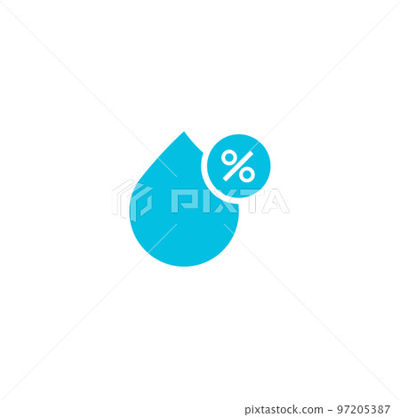 Humidity water icon. Vector temperature dry air humidity icon symbol 97205387