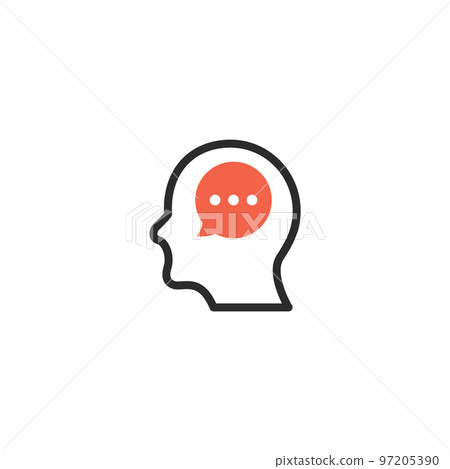 Thinking Icon man bubble idea. Vector person think symbol customer avatar 97205390