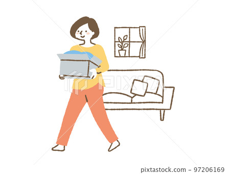 Woman carrying luggage _ color 97206169