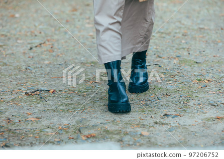 Walking woman's foot step Walking woman's foot step 97206752