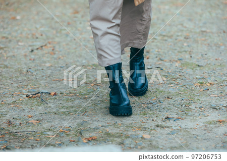 Walking woman's foot step Walking woman's foot step 97206753