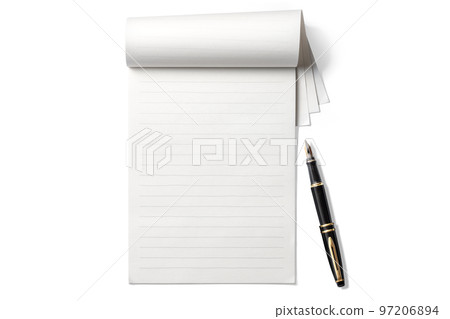 Stationery, or a notebook and a fountain pen. letter, writing image 97206894