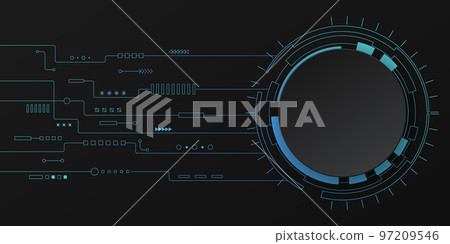 Abstract technology background. Hi tech digital and communication concept. Vector background design with circuit line. Vector illustration. 97209546