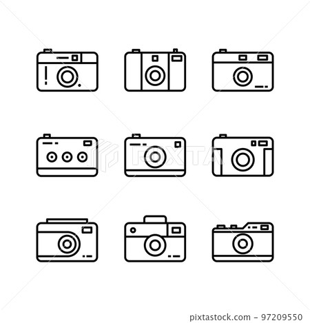 Camera outline icon set. Vector illustration. 97209550